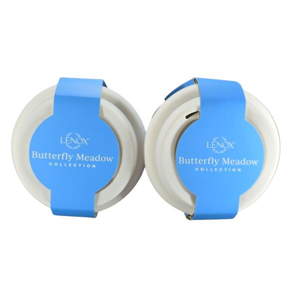 Lenox Butterfly Meadow Hydrangea Thermal Travel Mugs 2 PK 10OZ White Porcelain - Picture 4 of 5